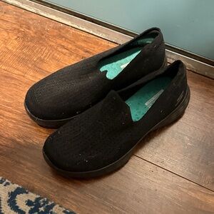 Skechers Black Mesh Slip-On Shoes